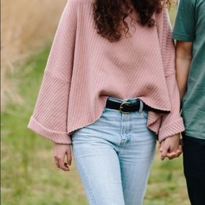 Pink Free People Sweater